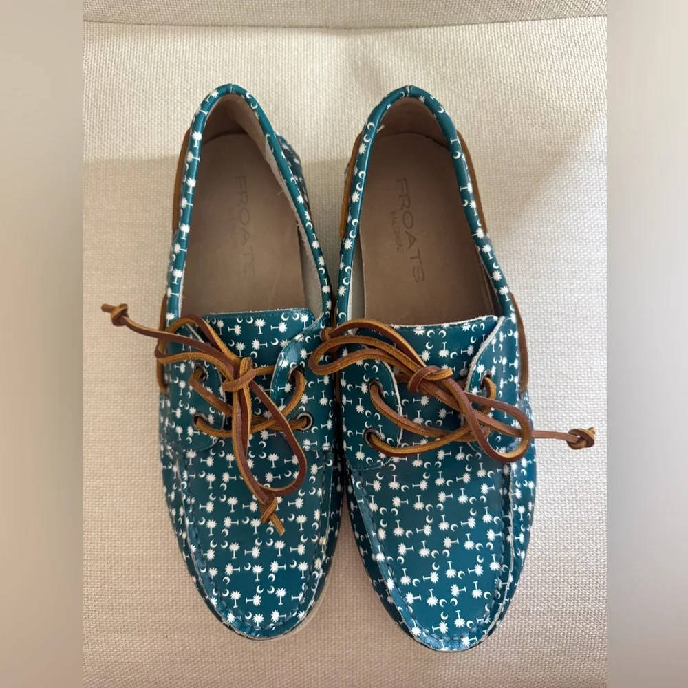FROATS CHARLESTON BLUES BOAT SHOE Size 9
